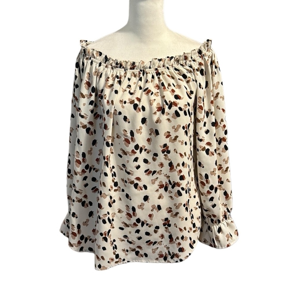 Off shoulder animal print blouse size XL